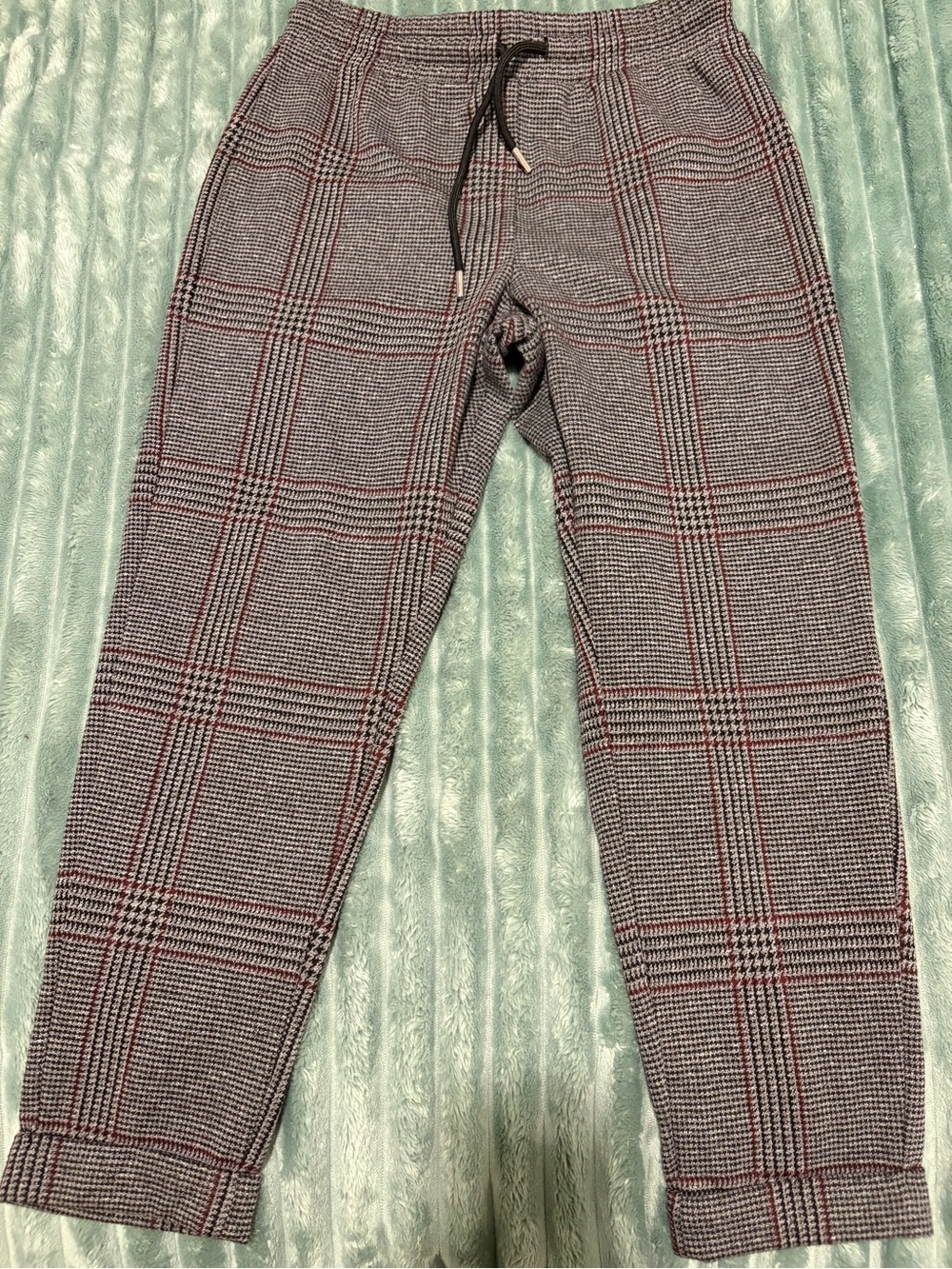 Marks & Spencer drawstring check ankle length leggings, size 6 (short length)